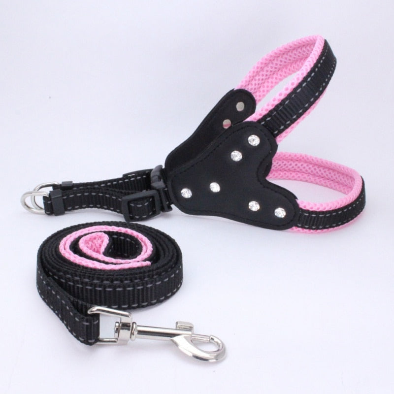 KFX-5220157 Triangle Chest Strap for Dogs and Cats - Adjustable Nylon Harness with Leash Options