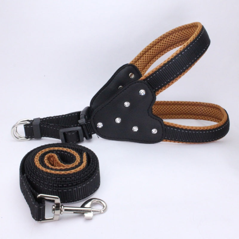 KFX-5220157 Triangle Chest Strap for Dogs and Cats - Adjustable Nylon Harness with Leash Options