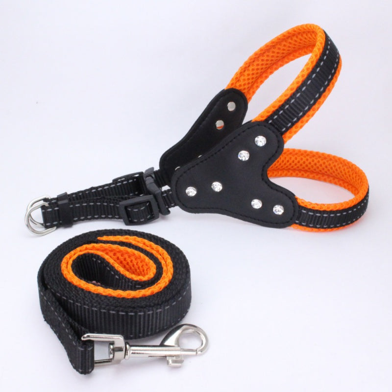 KFX-5220157 Triangle Chest Strap for Dogs and Cats - Adjustable Nylon Harness with Leash Options