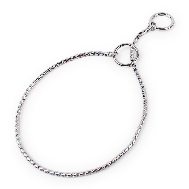 KFX-5220669 Twisted Chain Stainless Steel Pet Choker in Silver