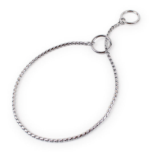 KFX-5220669 Twisted Chain Stainless Steel Pet Choker in Silver