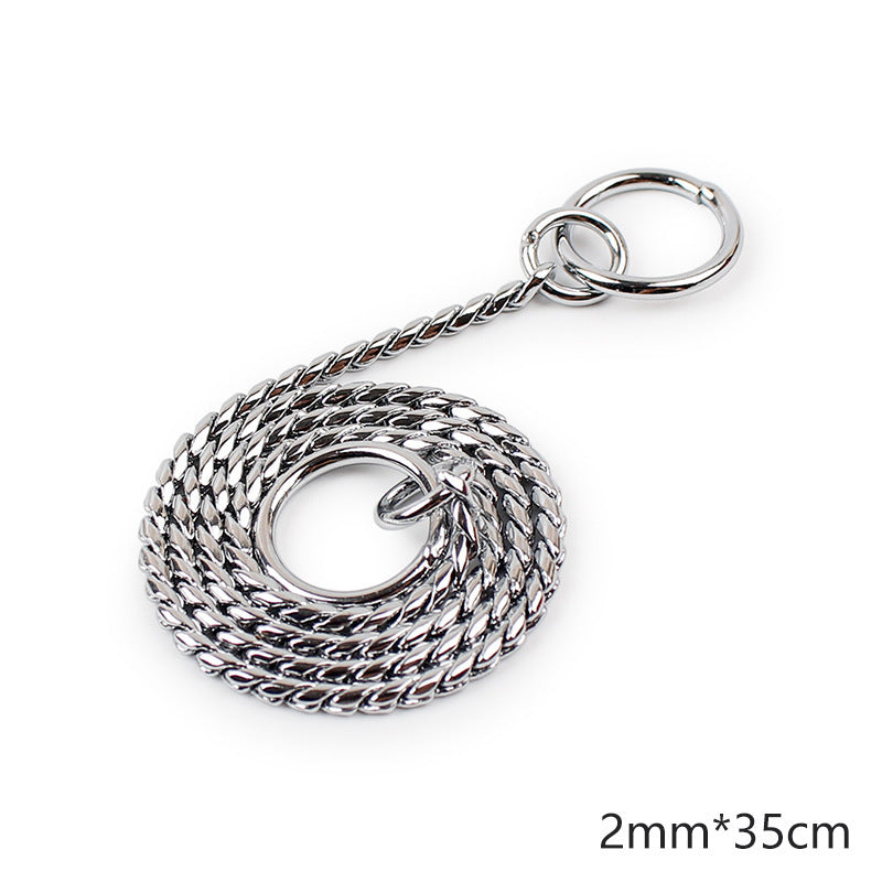 KFX-5220669 Twisted Chain Stainless Steel Pet Choker in Silver