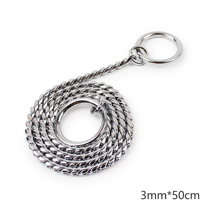 KFX-5220669 Twisted Chain Stainless Steel Pet Choker in Silver