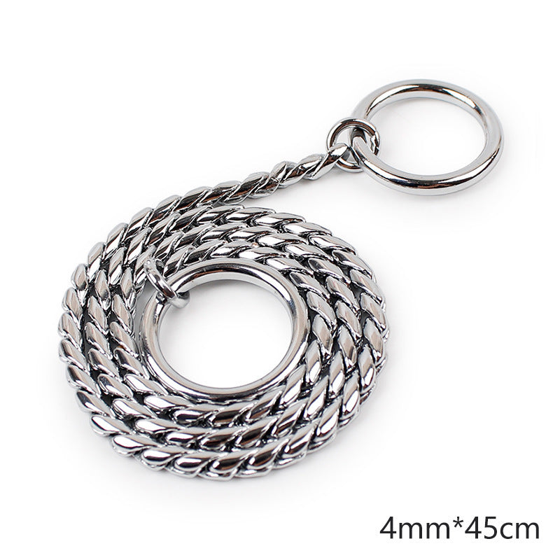 KFX-5220669 Twisted Chain Stainless Steel Pet Choker in Silver