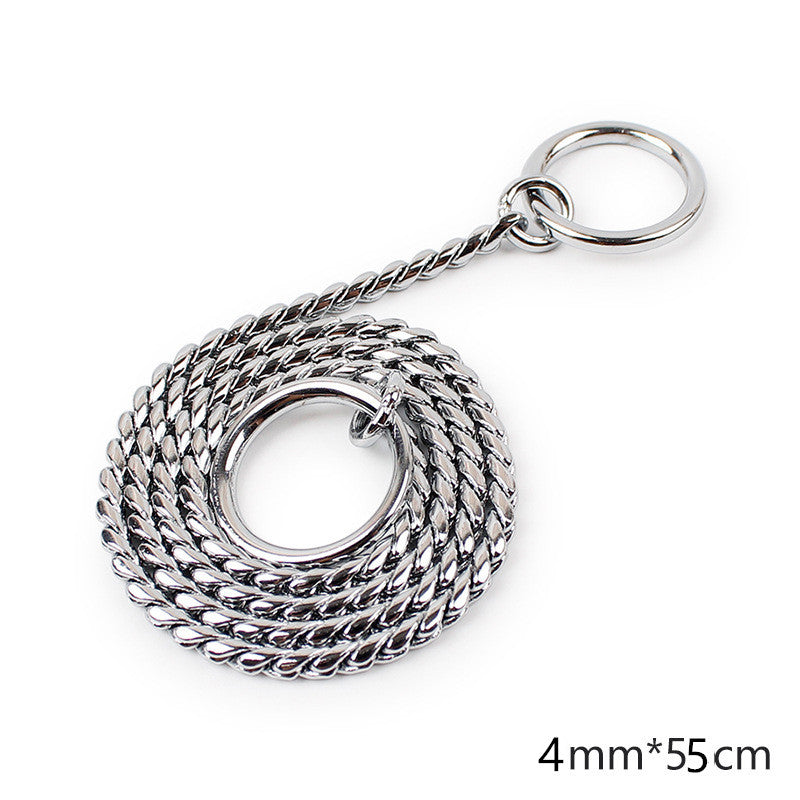KFX-5220669 Twisted Chain Stainless Steel Pet Choker in Silver