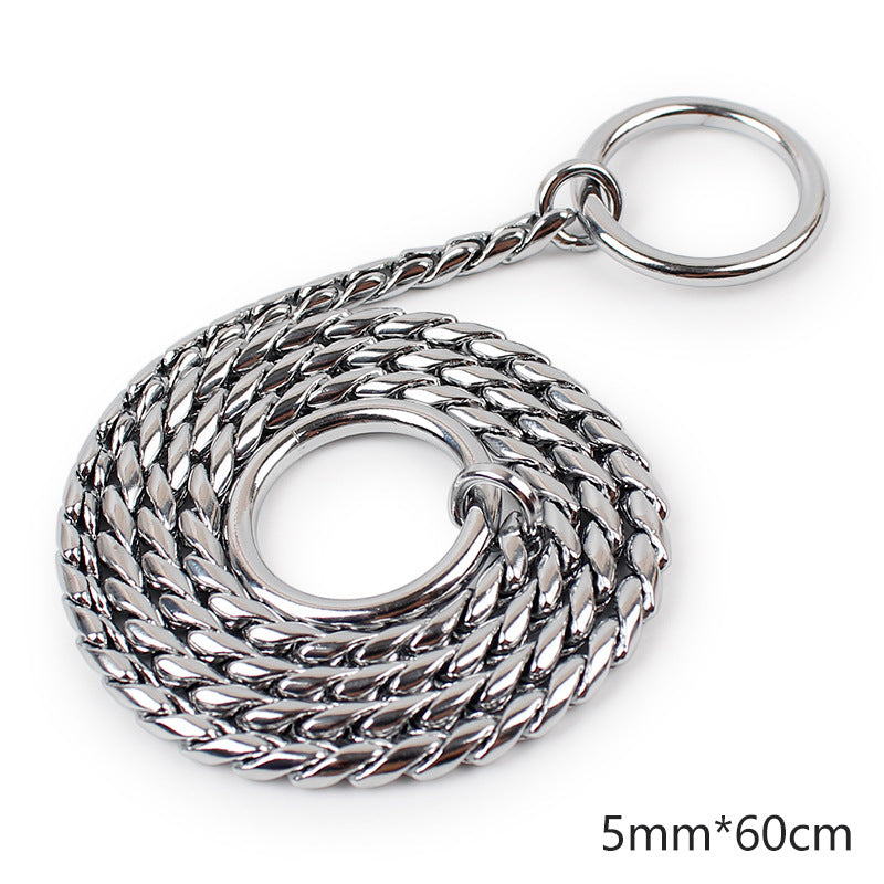 KFX-5220669 Twisted Chain Stainless Steel Pet Choker in Silver