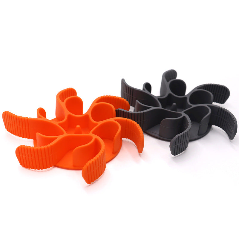 KFX-5224125 Silicone Slow Feeding Bowl Insert with Suction Cups for Dogs - Red/Grey