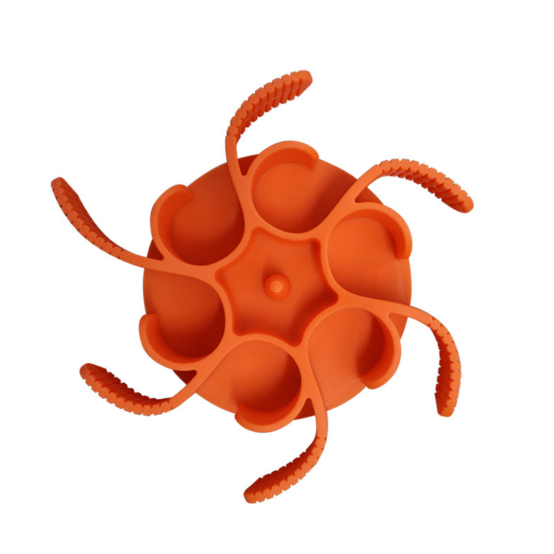 KFX-5224125 Silicone Slow Feeding Bowl Insert with Suction Cups for Dogs - Red/Grey