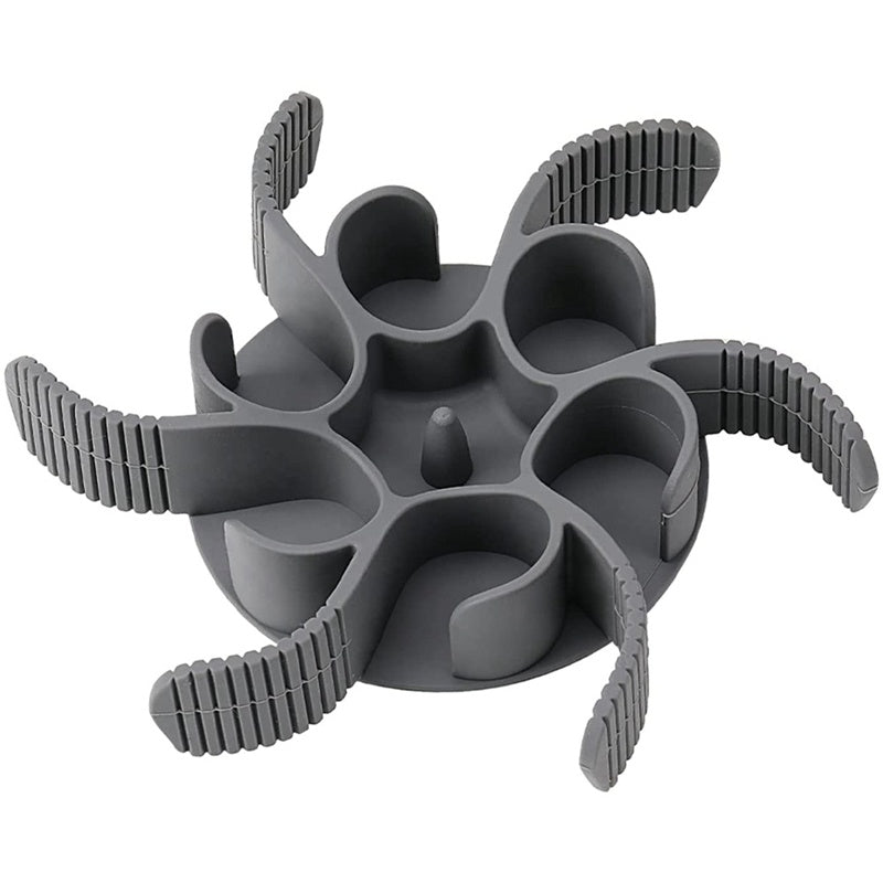 KFX-5224125 Silicone Slow Feeding Bowl Insert with Suction Cups for Dogs - Red/Grey