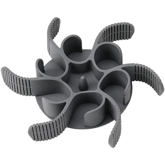 KFX-5224125 Silicone Slow Feeding Bowl Insert with Suction Cups for Dogs - Red/Grey