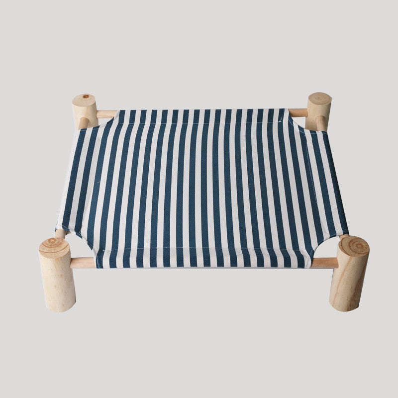 KFX-5225277 Elevated Solid Wood Pet Bed with Removable and Washable Mats for Cats and Dogs