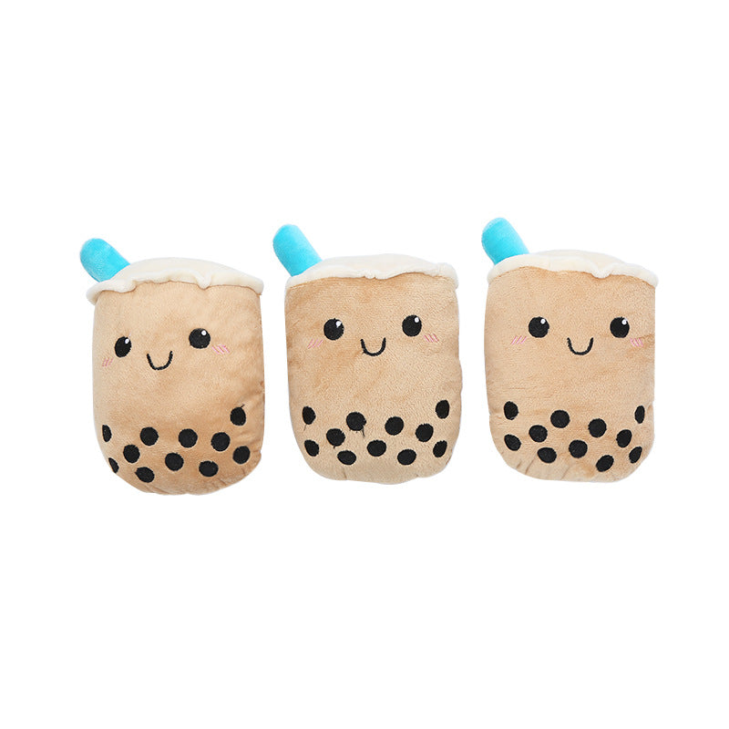 KFX-5226301 Milk Tea Plush Dog Toy – Soft & Durable Chew Resistance for Pets