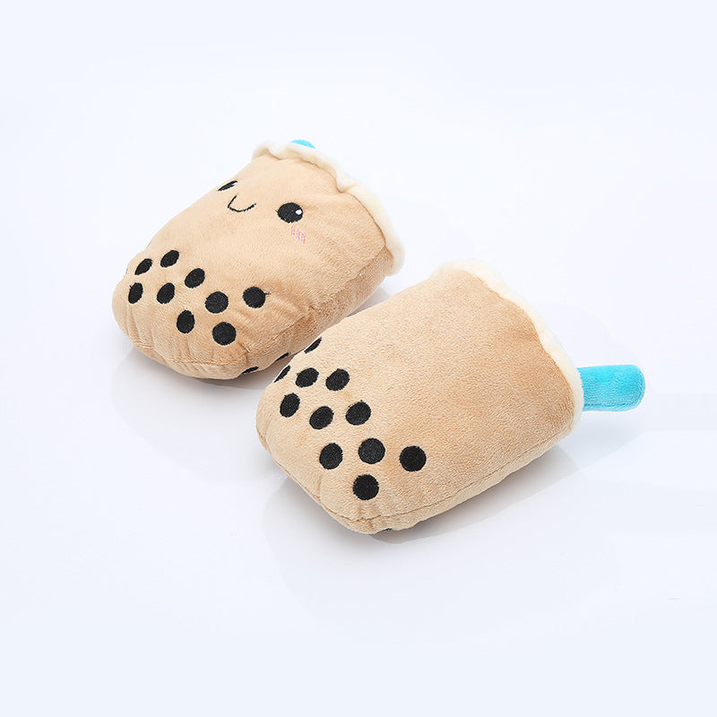 KFX-5226301 Milk Tea Plush Dog Toy – Soft & Durable Chew Resistance for Pets