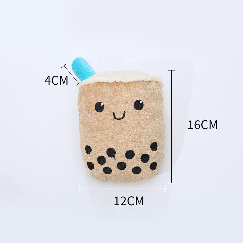 KFX-5226301 Milk Tea Plush Dog Toy – Soft & Durable Chew Resistance for Pets