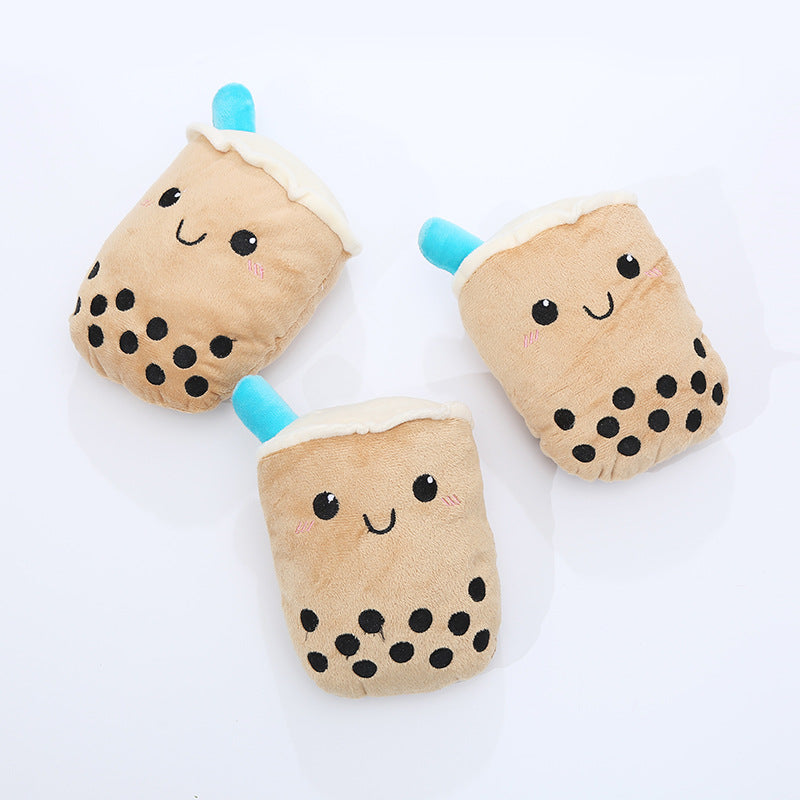 KFX-5226301 Milk Tea Plush Dog Toy – Soft & Durable Chew Resistance for Pets