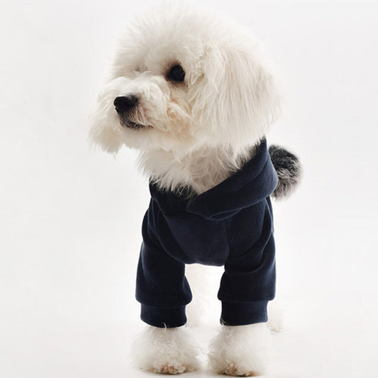 KFX-5230781 Cozy Cotton Sweater for Teddy Bichon Dogs in Gray and Navy Blue