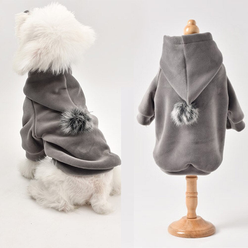 KFX-5230781 Cozy Cotton Sweater for Teddy Bichon Dogs in Gray and Navy Blue