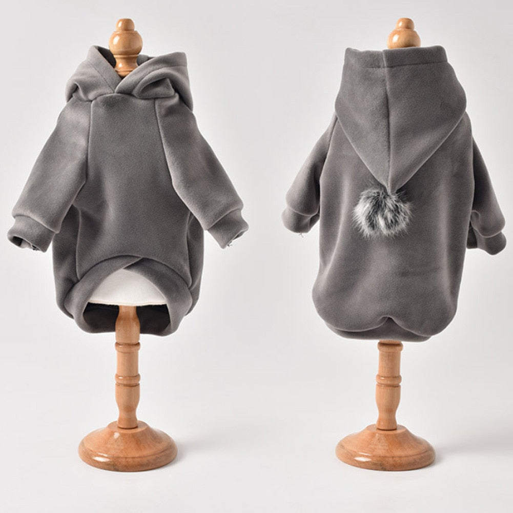 KFX-5230781 Cozy Cotton Sweater for Teddy Bichon Dogs in Gray and Navy Blue