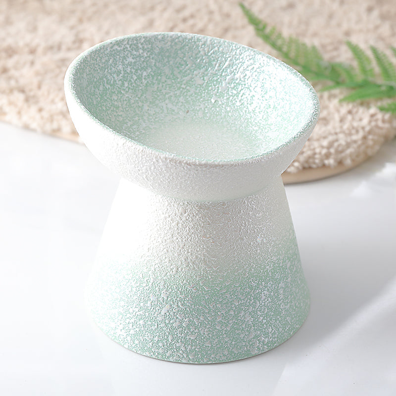 KFX-5232573 Ceramic Cat Food Bowl with High Foot Protection and 250ml Capacity