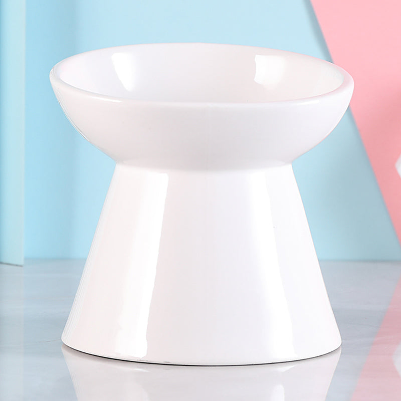 KFX-5232573 Ceramic Cat Food Bowl with High Foot Protection and 250ml Capacity