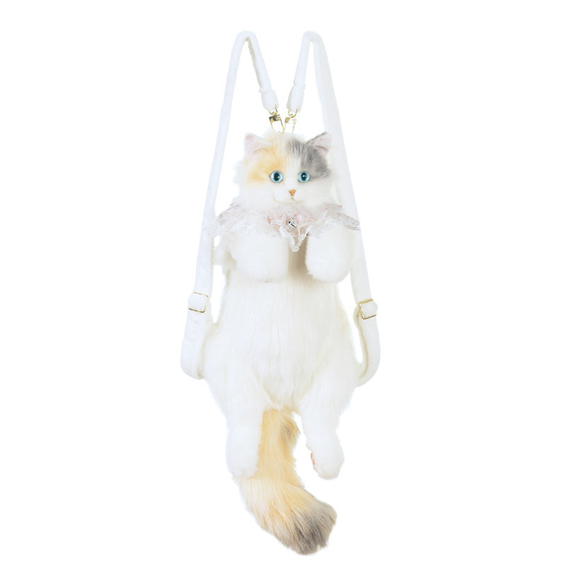 KFX-5234621 Multi-Color Cat Backpack with Plaid Scarf Options for Youth