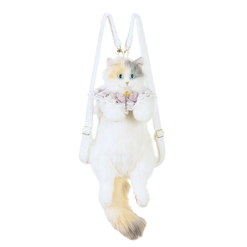 KFX-5234621 Multi-Color Cat Backpack with Plaid Scarf Options for Youth