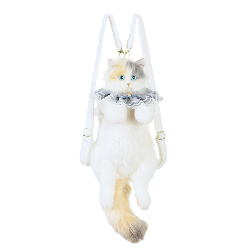 KFX-5234621 Multi-Color Cat Backpack with Plaid Scarf Options for Youth