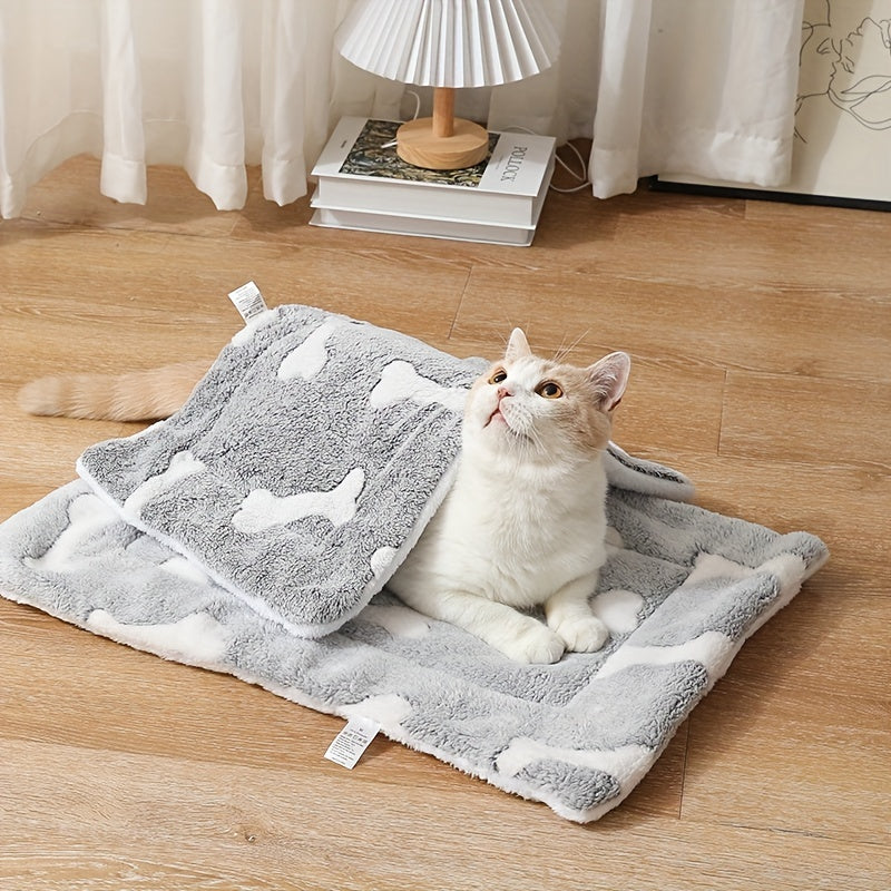 KFX-5235645 Self-Warming Reversible Pet Sleeping Mat for Dogs and Cats – Soft Coral Velvet Dog Bed, Machine Washable, Non-Slip Crate Pad