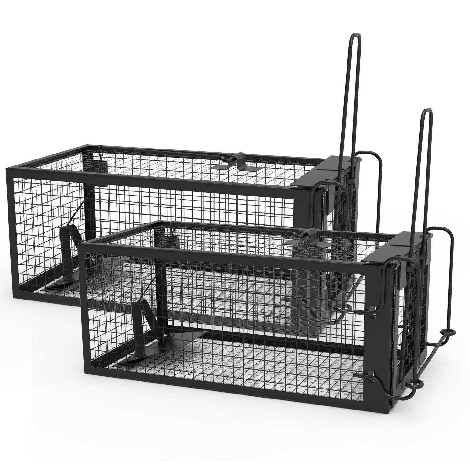 KFX-5236029 Humane Live Rodent Trap Cage - 2 Pack Galvanized Iron Design for Mice Control with Detachable U Shaped Rod