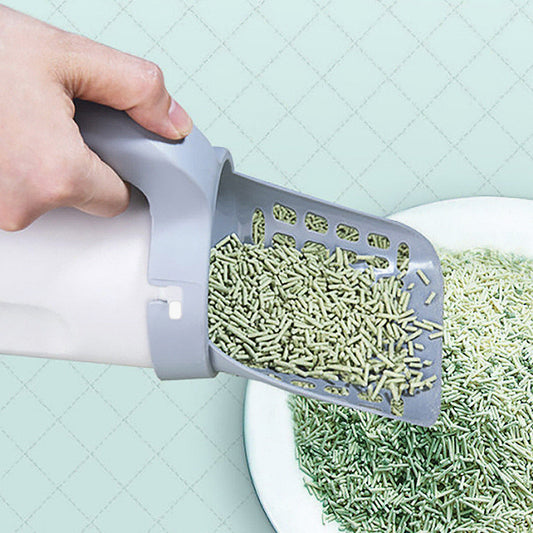 KFX-5236157 Integrated Cat Litter Scoop with Trash Can for Easy Waste Disposal and Cleaning
