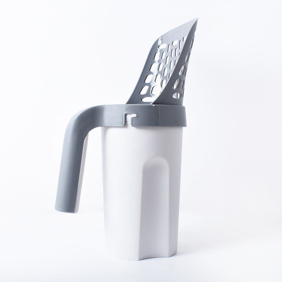 KFX-5236157 Integrated Cat Litter Scoop with Trash Can for Easy Waste Disposal and Cleaning
