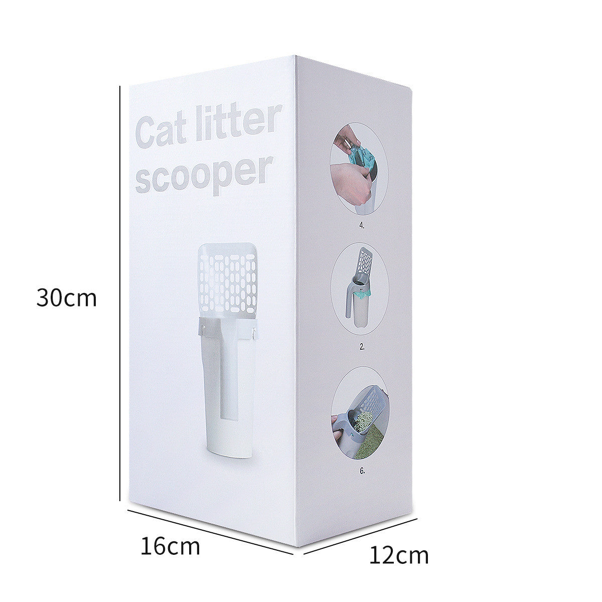 KFX-5236157 Integrated Cat Litter Scoop with Trash Can for Easy Waste Disposal and Cleaning