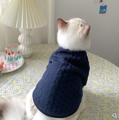 KFX-5236541 Cozy Casual Dark Blue Pet Clothes for Small to Large Dogs