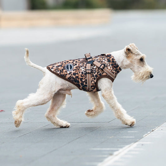 KFX-5236925 Leopard Print Pet Clothing with Integrated Traction Rope – Casual Style for Sizes S to 2XL