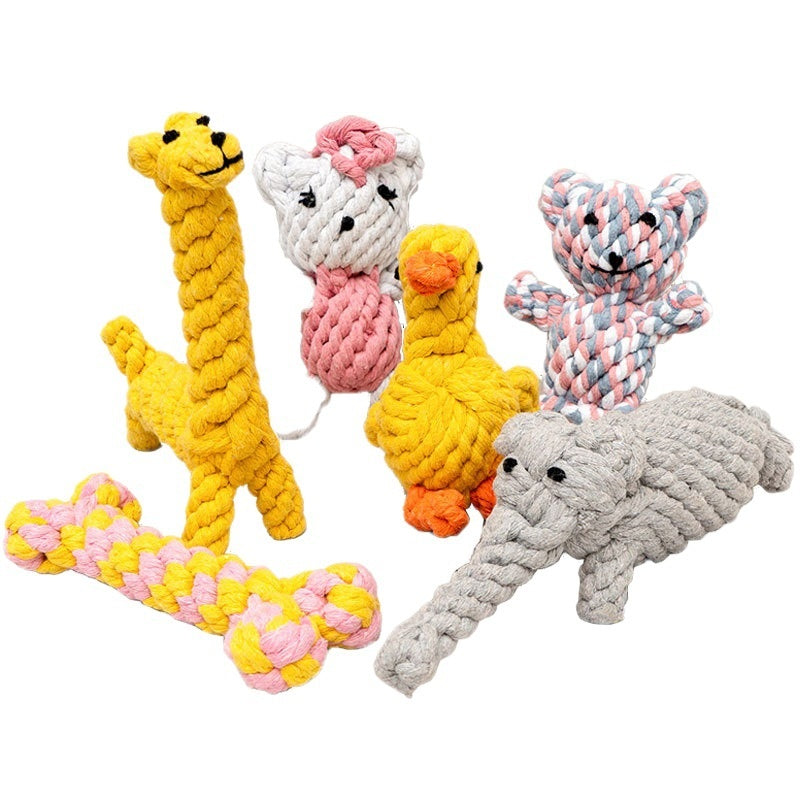 KFX-5238973 Durable Cotton Rope Chewing Toy for Dogs - Molar Friendly Designs