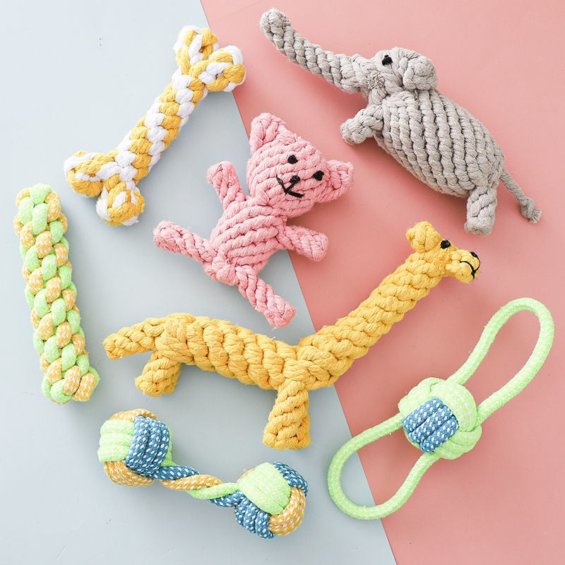 KFX-5238973 Durable Cotton Rope Chewing Toy for Dogs - Molar Friendly Designs