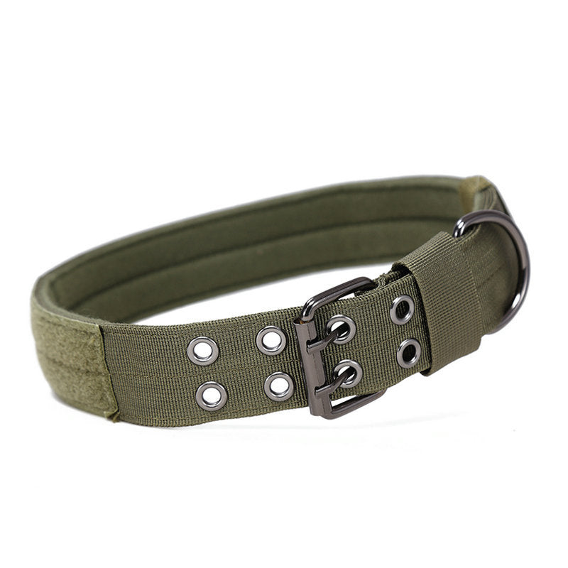 KFX-5240125 Durable 1.5-Inch Thick Double-Layer Nylon Webbing Dog Collar with Plastic Buckle for Medium and Large Dogs