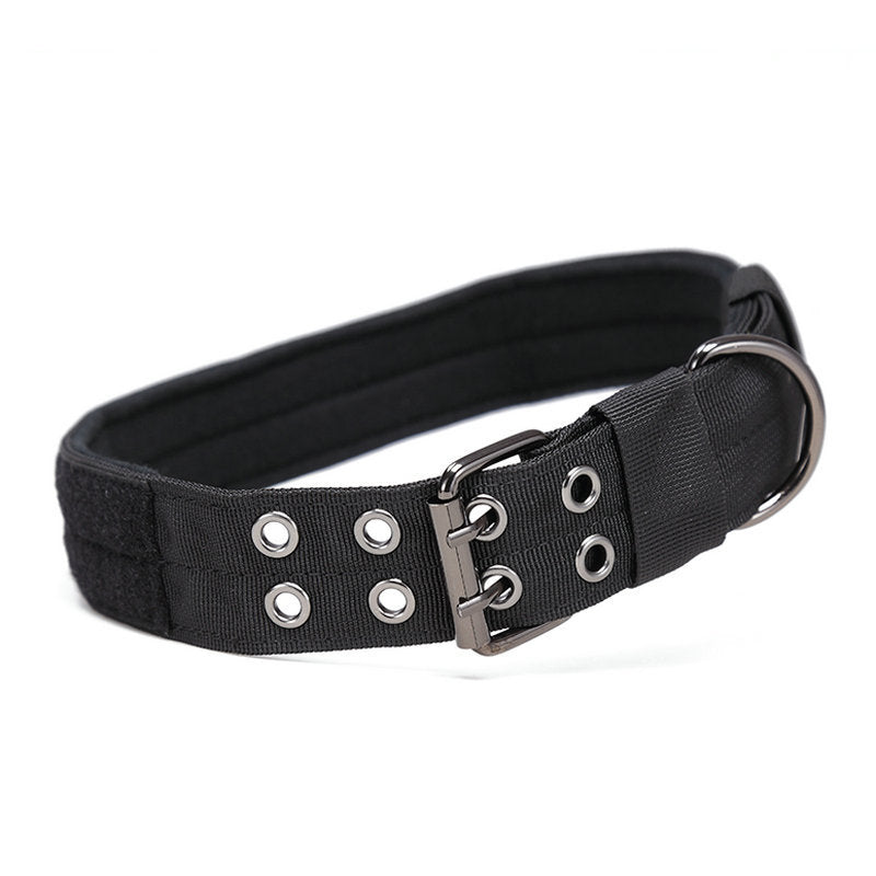 KFX-5240125 Durable 1.5-Inch Thick Double-Layer Nylon Webbing Dog Collar with Plastic Buckle for Medium and Large Dogs