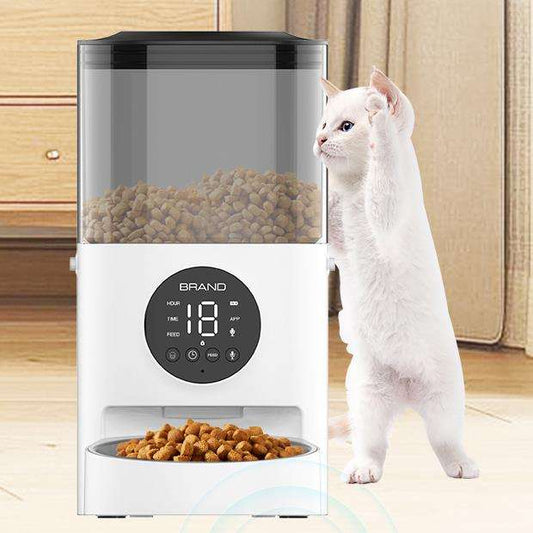 KFX-5241917 Automatic Pet Feeder for Cats and Small to Medium Dogs - 4.5L Capacity with Dual Feeding Bowls