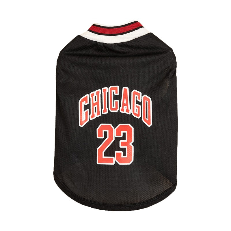 KFX-5242301 Casual Mesh Polyester Basketball Vest for Dogs in Multiple Sizes