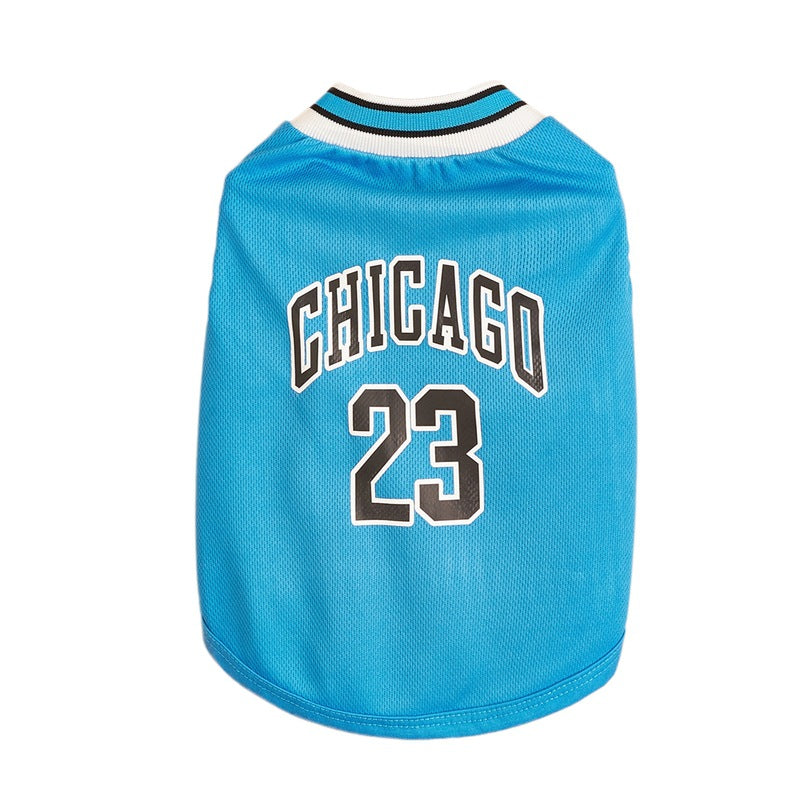 KFX-5242301 Casual Mesh Polyester Basketball Vest for Dogs in Multiple Sizes