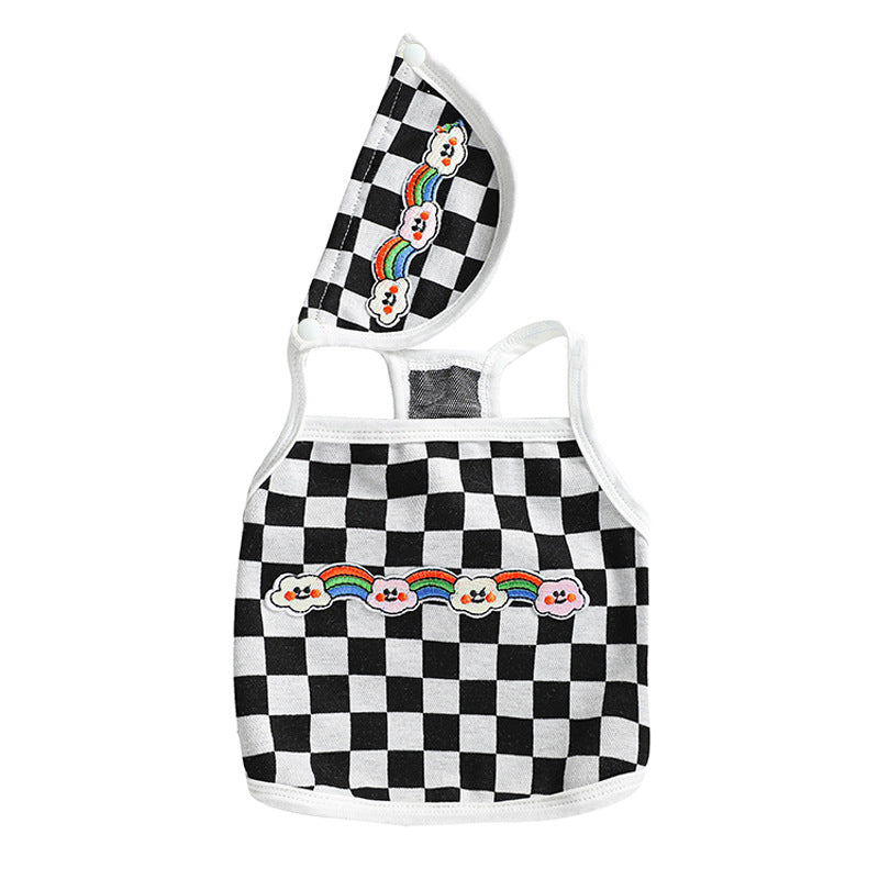 KFX-5243709 Stylish Plaid Vest for Pets in Green and White or Black and White Patterns