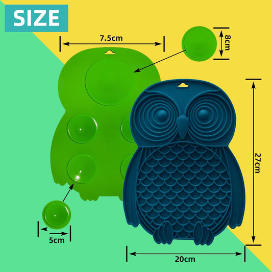 KFX-5244093 Pet Silicone Licking Mat for Dogs - Owl Design, 27x20cm, Multiple Colors Available