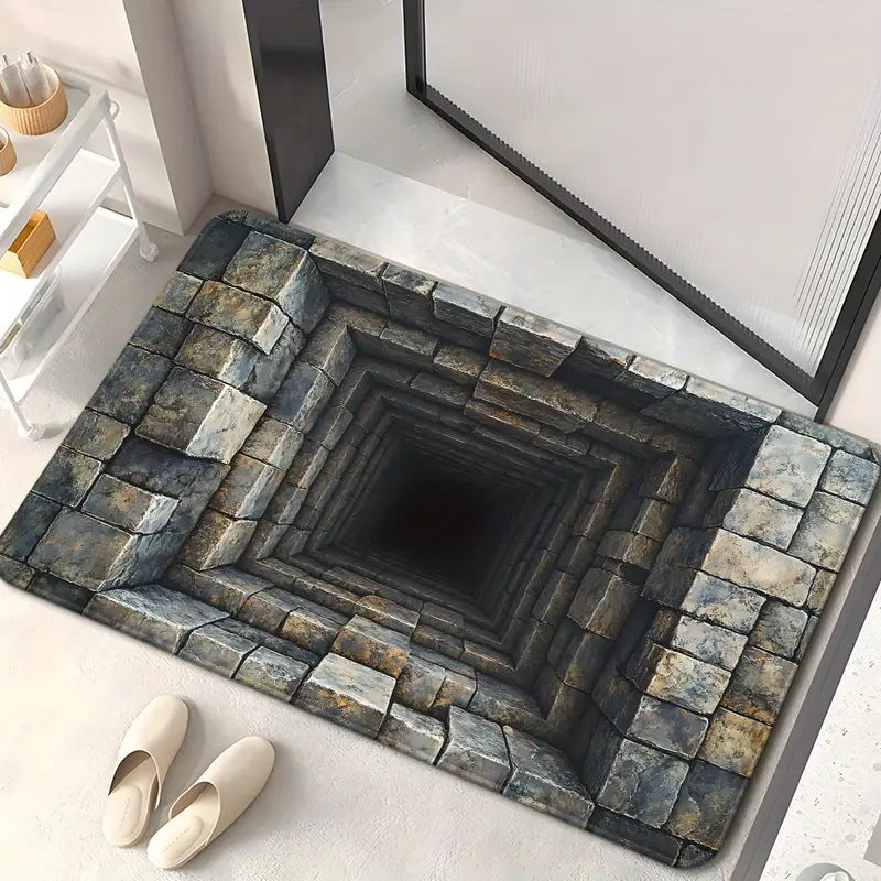 KFX-5244733 Visual 3D Effect Non-slip Absorbent Bathroom Mat in Various Designs and Sizes