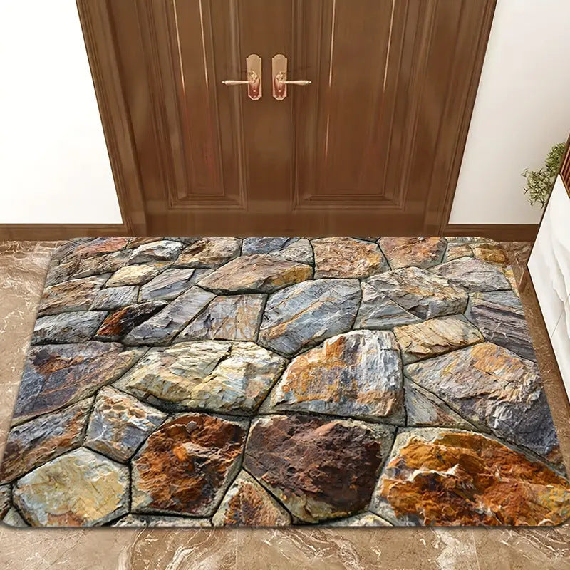 KFX-5244733 Visual 3D Effect Non-slip Absorbent Bathroom Mat in Various Designs and Sizes