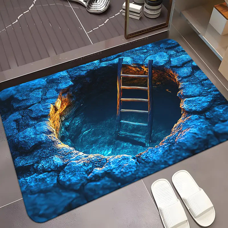 KFX-5244733 Visual 3D Effect Non-slip Absorbent Bathroom Mat in Various Designs and Sizes