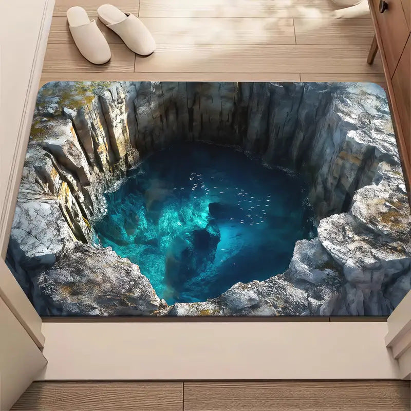 KFX-5244733 Visual 3D Effect Non-slip Absorbent Bathroom Mat in Various Designs and Sizes