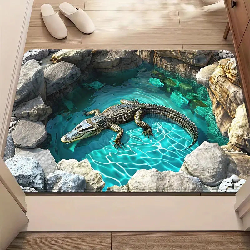 KFX-5244733 Visual 3D Effect Non-slip Absorbent Bathroom Mat in Various Designs and Sizes