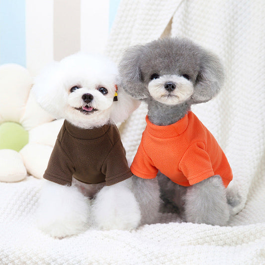 KFX-5246269 Cozy Medium-Sized Dog Fleece Sweatshirt in Orange, White, or Dark Brown