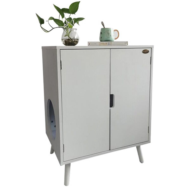 KFX-5247549 Cat Nest Cupboard in White, Orange, Red, Milky White, and Log Color+White Wood Finish